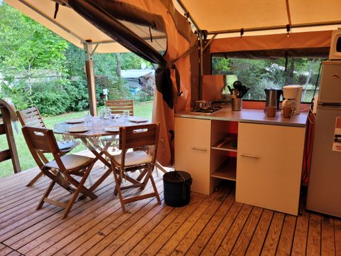 Tente en toile et en bois 5 personnes - Insolite - Tente Lodge 2 chambres - sans sanitaire