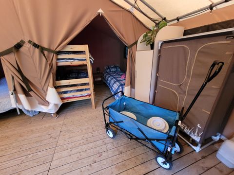 Tente en toile et en bois 5 personnes - Insolite - Tente Lodge 2 chambres - sans sanitaire