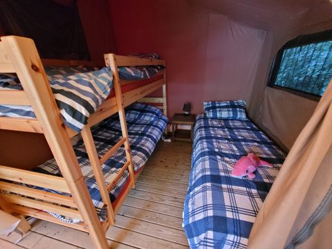 Tente en toile et en bois 5 personnes - Insolite - Tente Lodge 2 chambres - sans sanitaire