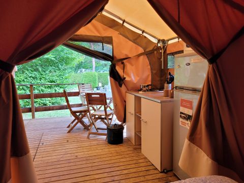 Tente en toile et en bois 5 personnes - Insolite - Tente Lodge 2 chambres - sans sanitaire