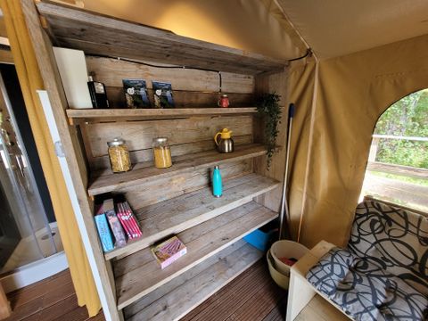 Tente en toile et en bois 4 personnes - Insolite Premium - Tente Bali 2 chambres - avec sanitaire
