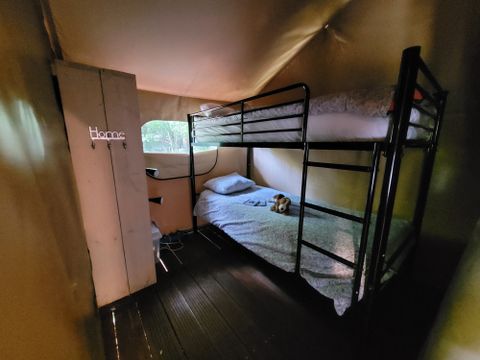 Tente en toile et en bois 4 personnes - Insolite Premium - Tente Bali 2 chambres - avec sanitaire