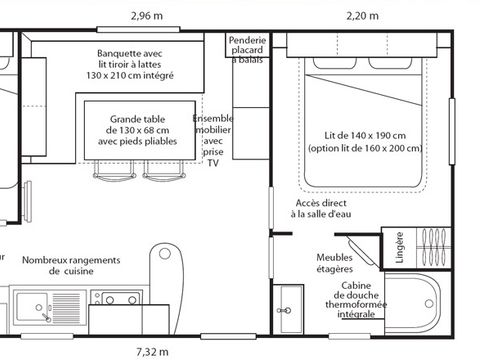 MOBILHOME 4 personnes - LOGGIA CLASSIC 30m² - terrasse couverte