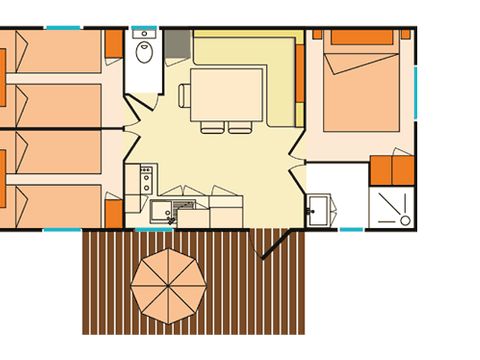 MOBILHOME 6 personnes - Classic 3 chambres climatisé (H63C)