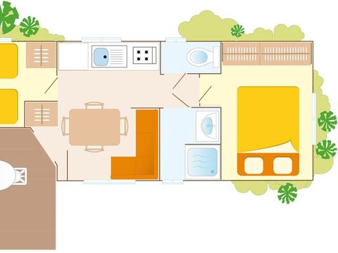 MOBILHOME 4 personnes - Classic | 2 Ch. | 4 Pers. | Terrasse simple | Clim.