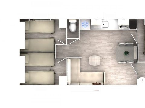 Mobilhome 6 personnes - MOBIL HOME 6 PLACES SERENA 3 CH