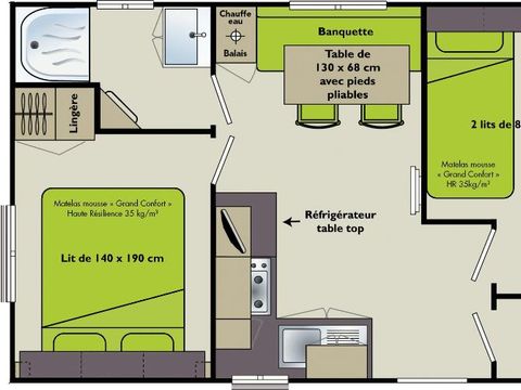 Mobilhome 4 personnes - C- Mobilhome Adriatique 2 chambres