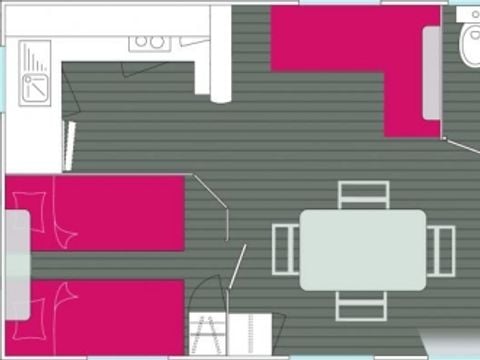 MOBILHOME 4 personnes - LODGE - 2 chambres