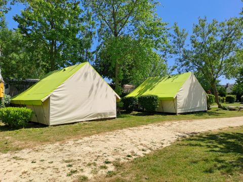 Tente en toile et en bois 4 personnes - Ecolodge SAHARI 17m² 2 chambres - sans sanitaires