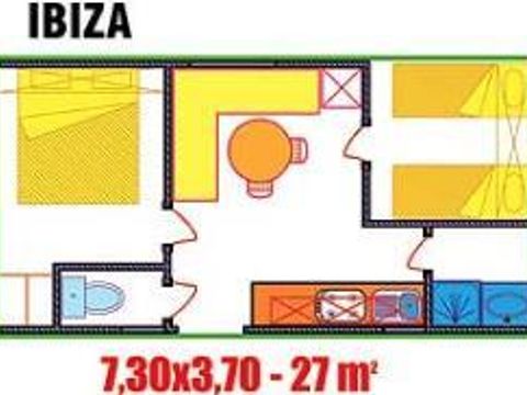 MOBILHOME 4 personnes - IBIZA DUO ECO 2 chambres 27m² 2003