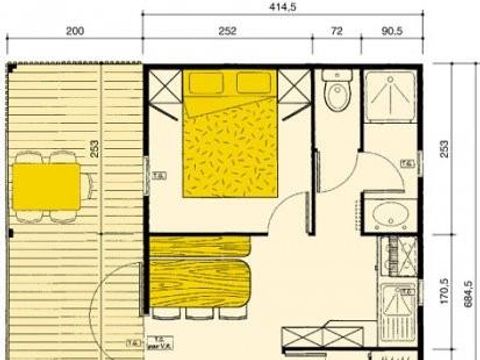 CHALET 5 personnes - Chalet L 'ABEILLE 2 chambres 29m² 2002