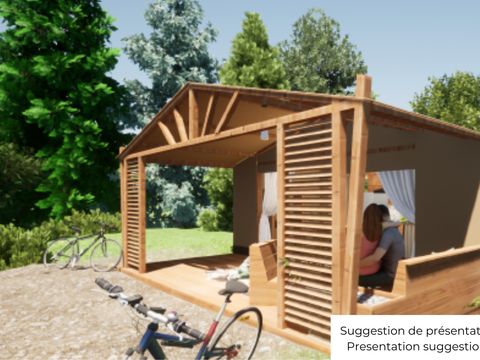 BUNGALOW TOILÉ 5 personnes - Cabane toilée Cotton Flower Confort 28m² (2 chambres) + TV + terrasse couverte 16m² 4/5 pers.