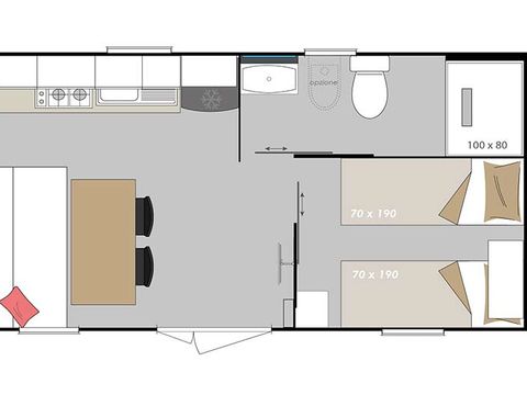 MOBILHOME 2 personnes - Mobil home Blue