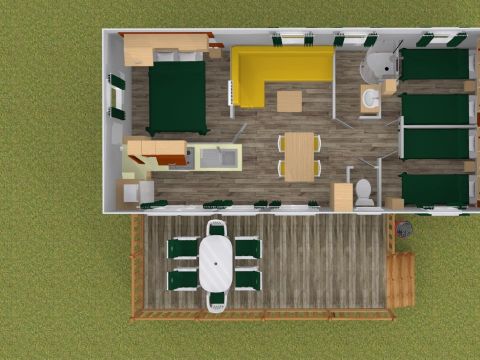 MOBILHOME 7 personnes - Comfort Plus 3 chambres Lounge avec lave-vaisselle