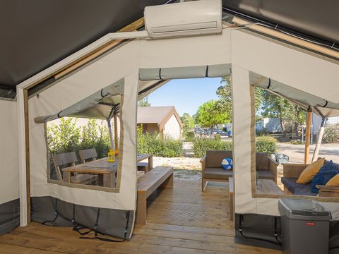 Tente en toile et en bois 4 personnes - Park Umag - Tente Safari Confort + climatisation