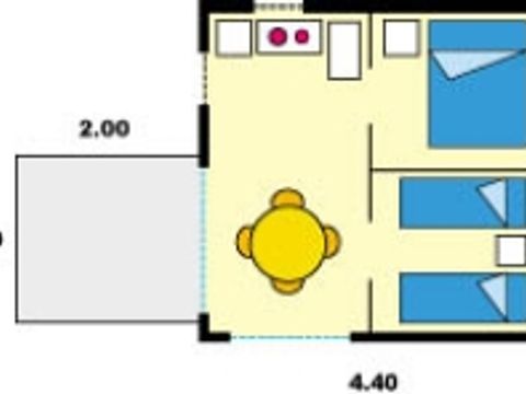 BUNGALOW TOILÉ 4 personnes - Caraibe, sans sanitaires