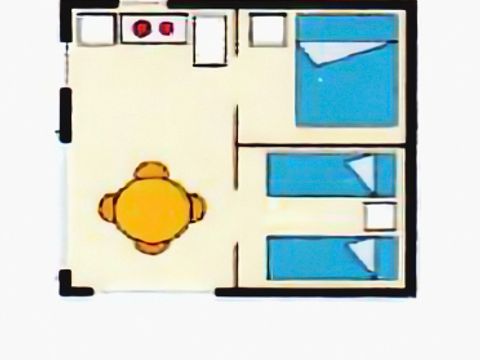 BUNGALOW TOILÉ 4 personnes - Caraibe, sans sanitaires