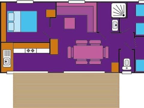 MOBILHOME 6 personnes - Classic | 3 Ch. | 6 Pers. | Terrasse surélevée | Clim.