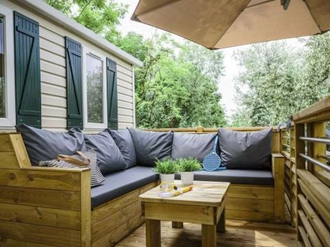 MOBILHOME 6 personnes - Mobil-home | Premium | 3 Ch. | 6 Pers. | Terrasse Lounge | 1 SDB | Clim. | TV
