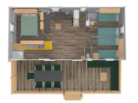 MOBILHOME 7 personnes - Zone Supreme 3 chambres Lounge Premium