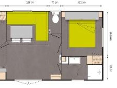 MOBILHOME 4 personnes - Mobil-home STANDARD 29m² (2 chambres) + terrasse semi-couverte 18m²