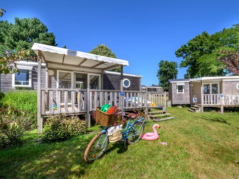 MOBILHOME 6 personnes - Mobil-home Bois CONFORT 31m² (3 chambres) Quartier piéton + terrasse 18m² + TV + Nespresso