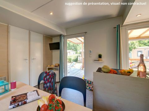 MOBILHOME 6 personnes - Mobil-home CONFORT 35m² (3 chambres) + CLIM + terrasse semi-couverte + TV + LV