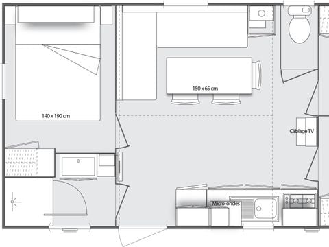 MOBILHOME 6 personnes - Mobil home Confort 29m² - 3 chambres + terrasse semi-couverte + TV 6 pers