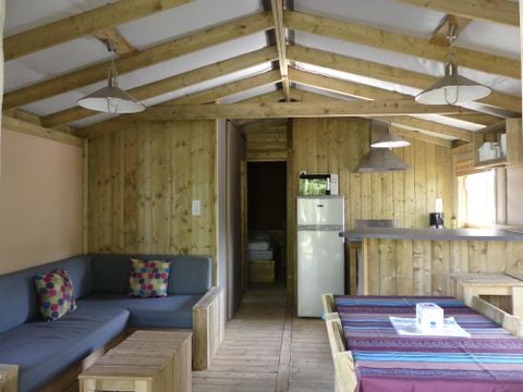 LODGE 5 personnes - SWEETFLOWER PREMIUM Lodge sur pilotis en bois et canvas, 2 chambres