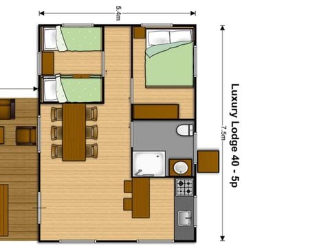 LODGE 5 personnes - SWEETFLOWER PREMIUM Lodge sur pilotis en bois et canvas, 2 chambres