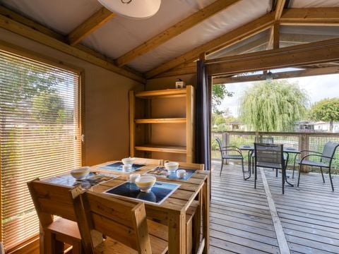 Lodge 5 personnes - Sweetflower Lodge Premium 32m² - 2 chambres + terrasse couverte +TV 4/5 pers