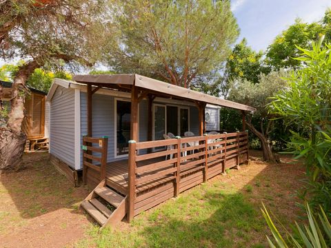 Mobilhome 6 personnes - Mobil-Home LAVANDE Confort 29m² (2 chambres) - terrasse couverte 16m² - TV + Climatisation 4/6 pers