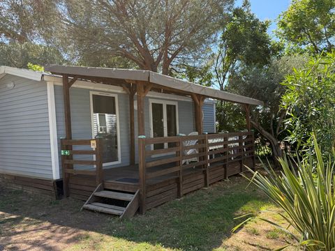 MOBILHOME 6 personnes - Mobil-Home LAVANDE Confort 29m² (2 chambres) - terrasse couverte 16m² - TV + Climatisation 4/6 pers