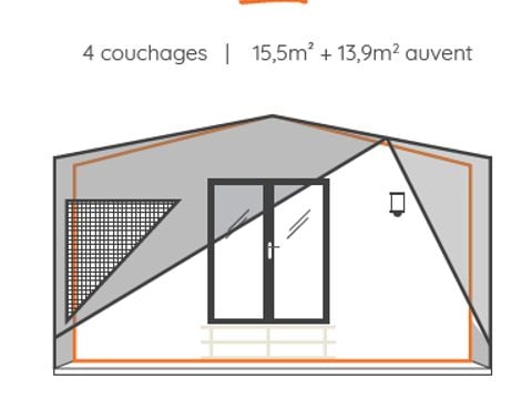 TENTE TOILE ET BOIS 4 personnes - Ecrin Cocoon Insolite 16m² (sans sanitaires)