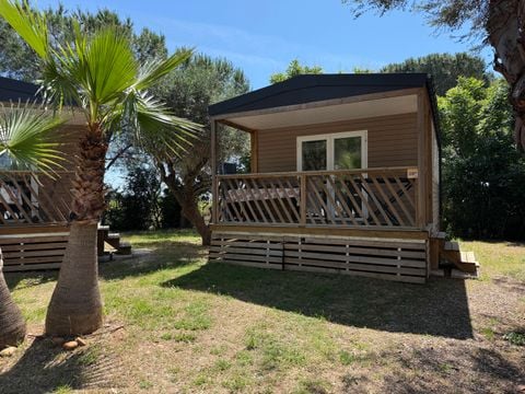 Mobilhome 4 personnes - Mobil-Home HIBISCUS Premium 32m² (2 chambres) - terrasse couverte 8 m² - TV - LV - Climatisation 4 pers