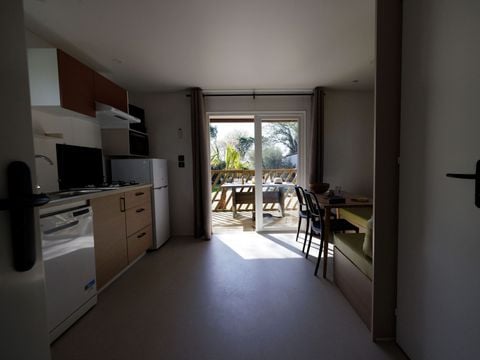 Mobilhome 4 personnes - Mobil-Home HIBISCUS Premium 32m² (2 chambres) - terrasse couverte 8 m² - TV - LV - Climatisation 4 pers