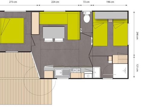 MOBILHOME 4 personnes - OLIVIER CONFORT+