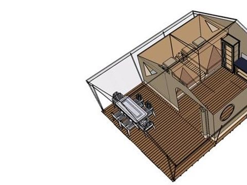 TENTE TOILE ET BOIS 5 personnes - LODGE