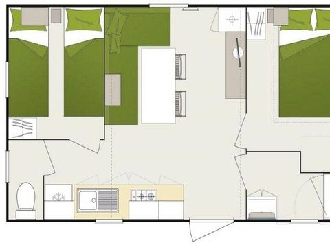 Mobilhome 6 personnes - Confort+ 3 Pièces 4/6 Personnes