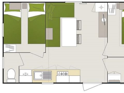 MOBILHOME 4 personnes - Confort + TV 2 chambre 26M2
