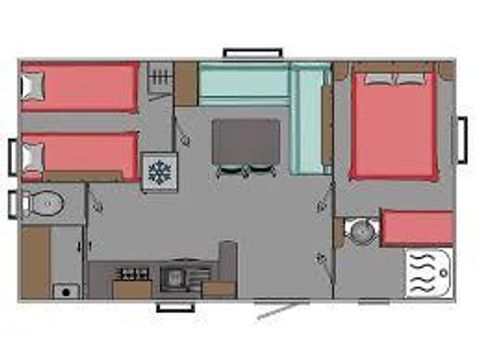MOBILHOME 4 personnes - EVOLUTION, avec sanitaires