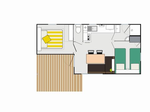 Mobilhome 6 personnes - Comfort XL | 2 Ch. | 4/6 Pers. | Terrasse simple | Clim.