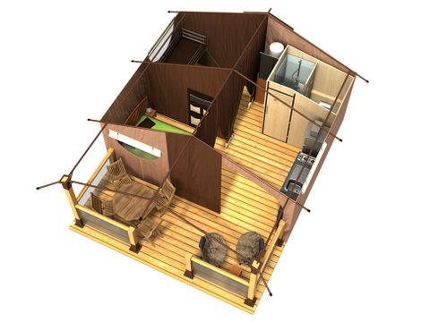 TENTE TOILE ET BOIS 5 personnes - Lodge Victoria