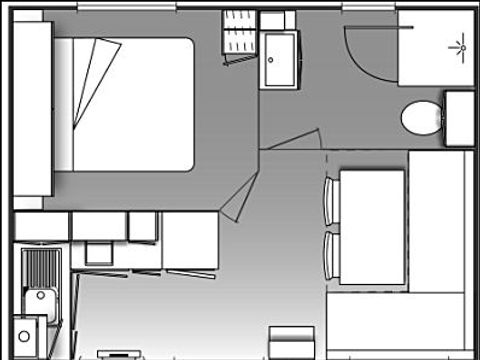 MOBILHOME 4 personnes - O'HARA, 1 chambre