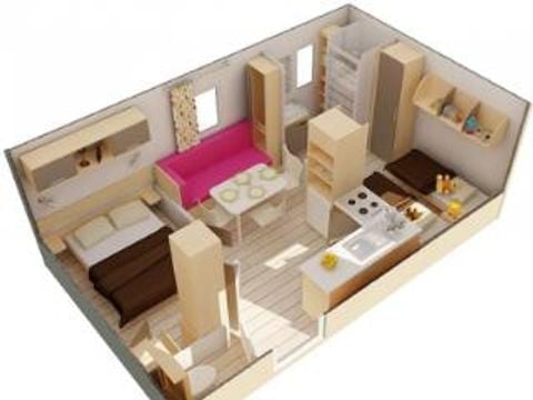 MOBILHOME 4 personnes - CANCUN - 2 Chambres - SAMEDI
