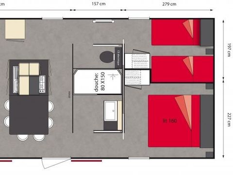 MOBILHOME 4 personnes - HACIENDA - 2 Chambres - DIMANCHE
