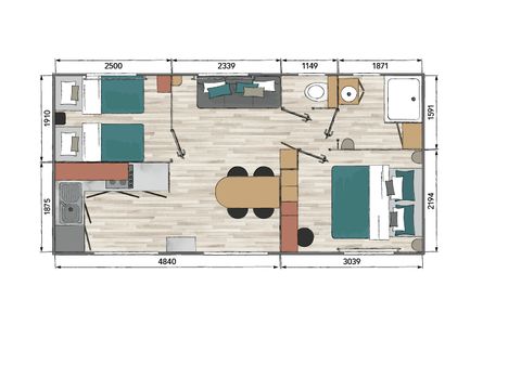 MOBILHOME 4 personnes - PLAYA, LUXE - 2 Chambres - SAMEDI