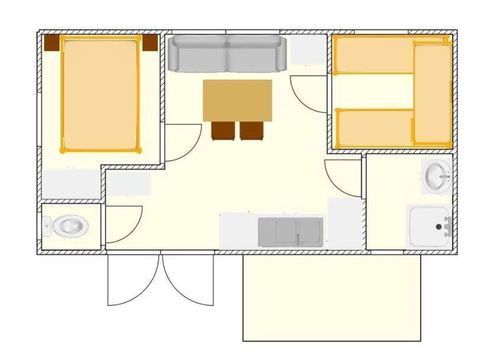 MOBILHOME 5 personnes - RESIDENCE LOISIRS D 4/5 pers