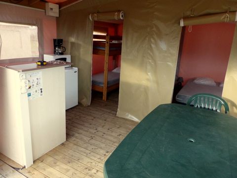 TENTE TOILE ET BOIS 4 personnes - Tente africaine lodge avec sanitaires