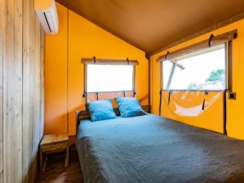Tente en toile et en bois 4 personnes - Woody Lodge 3 Pièces 4 Personnes